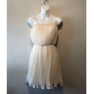 White Pleated Mini Dress